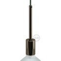 Cylindrical metal UL E26 socket kit with 15 cm cable clamp