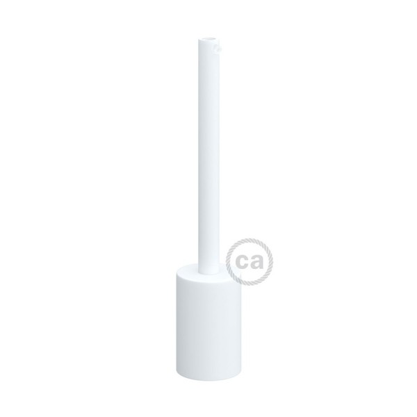 Cylindrical metal UL E26 socket kit with 15 cm cable clamp