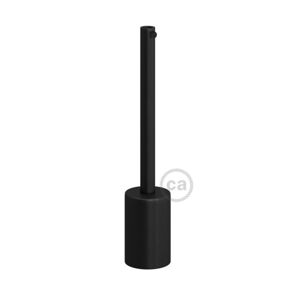Cylindrical metal UL E26 socket kit with 15 cm cable clamp