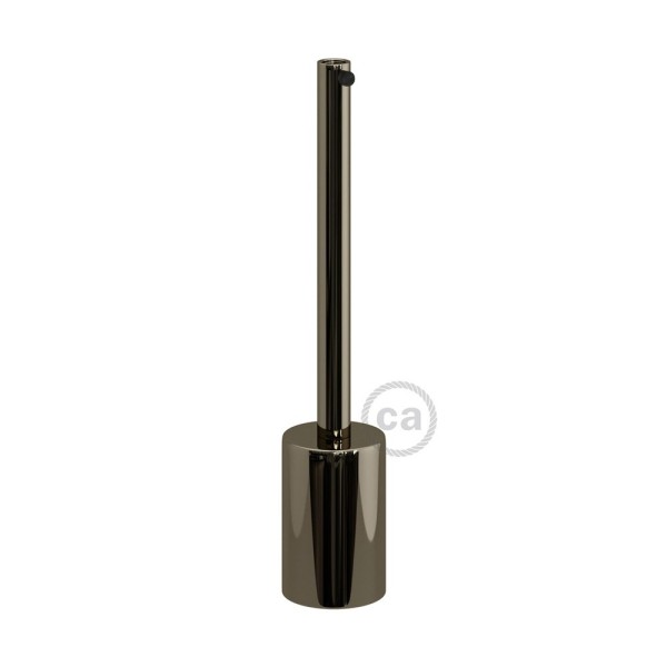 Cylindrical metal UL E26 socket kit with 15 cm cable clamp