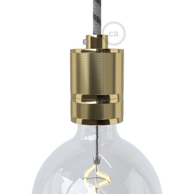 Knurled Aluminium - single ferrule light bulb socket kit - E26