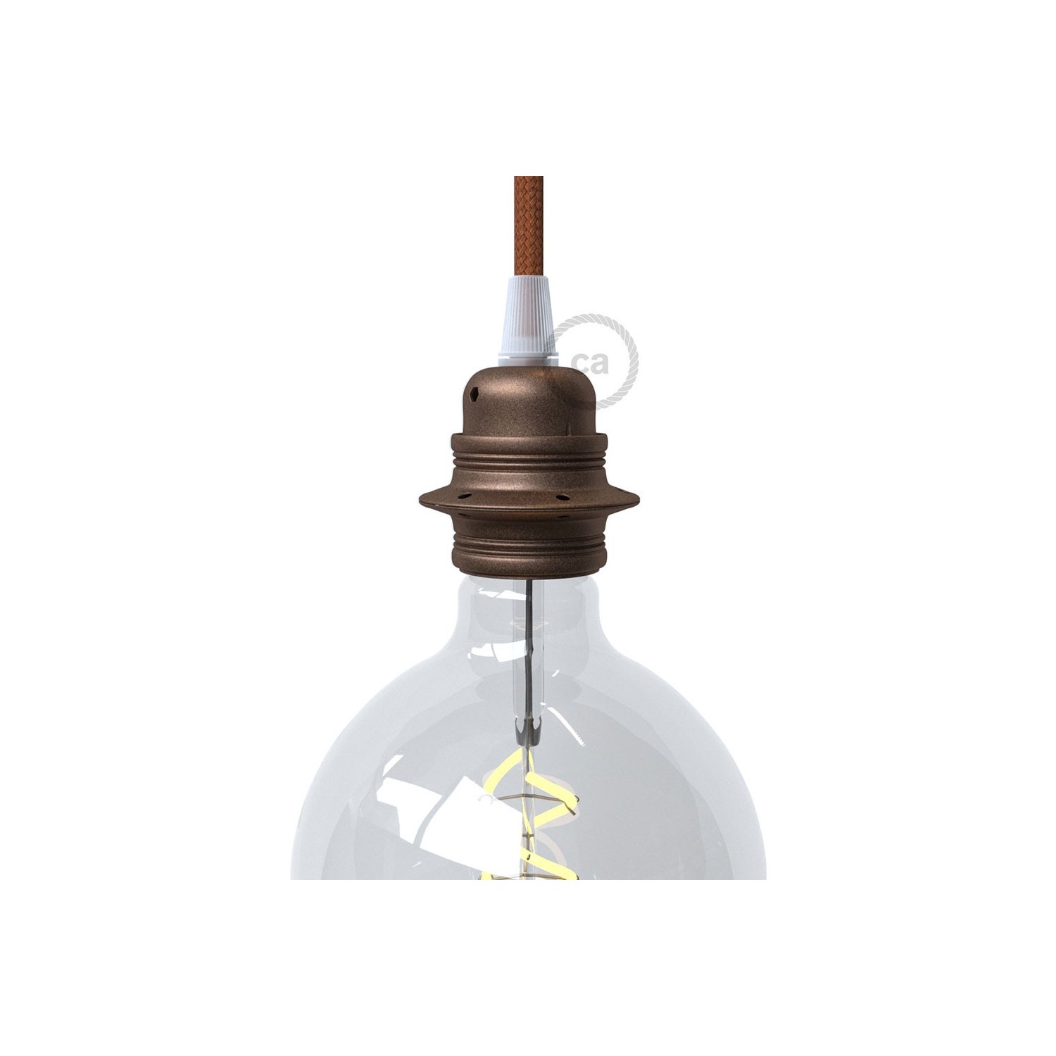 "Color Line" Metal Double Ferrule light bulb sockets - E26 - Rust