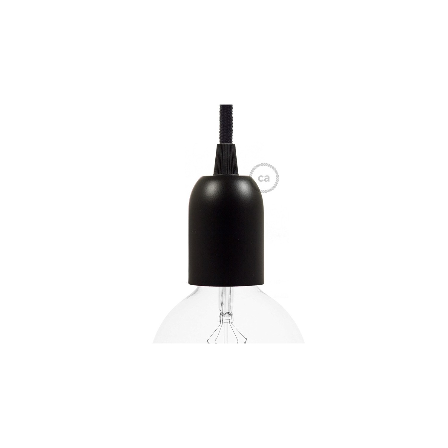 Rounded Top metal light bulb socket kits - E26 - Black