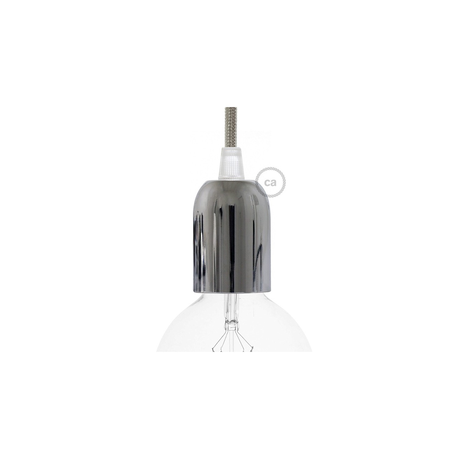 Rounded Top metal light bulb socket kits - E26 - Chrome