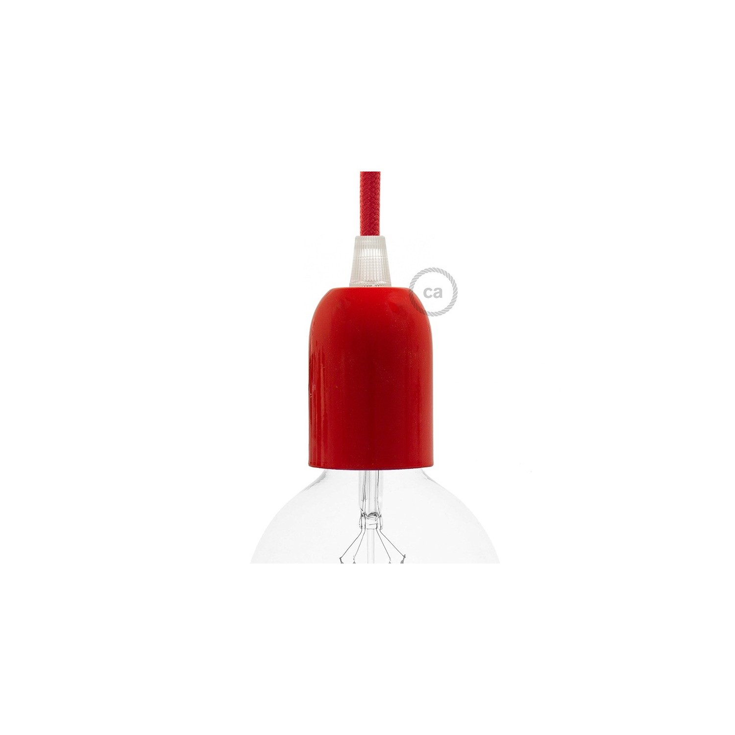 Rounded Top metal light bulb socket kits - E26 - Red