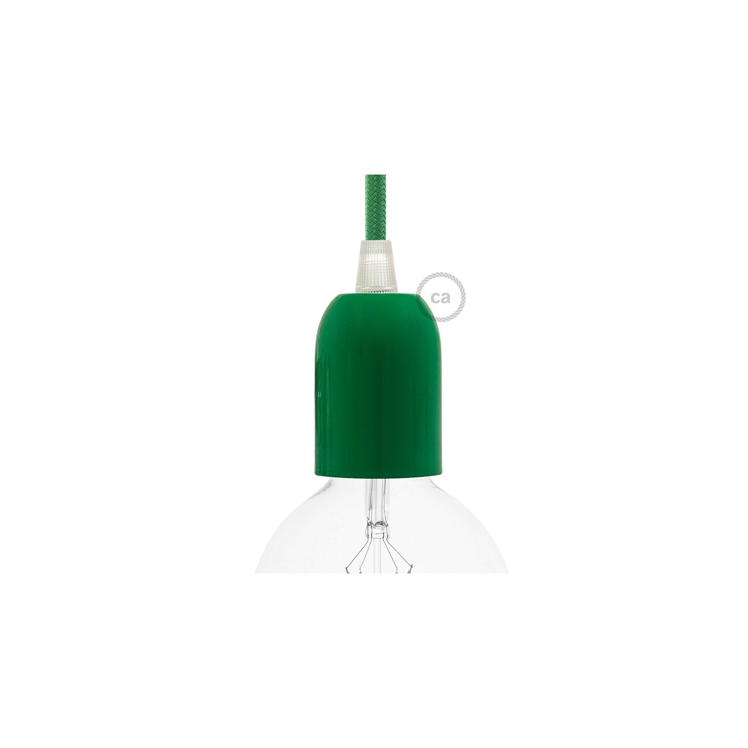 Rounded Top metal light bulb socket kits - E26 - Green