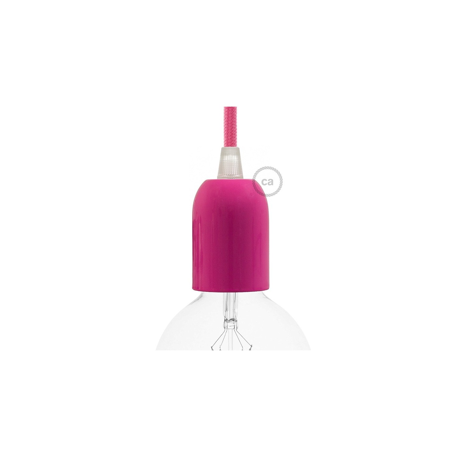 Rounded Top metal light bulb socket kits - E26 - Fuchsia