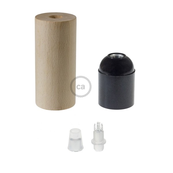 XL Wooden light bulb socket kit - For XL Rope Cables - E26