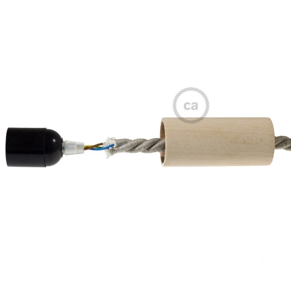 XL Wooden light bulb socket kit - For XL Rope Cables - E26