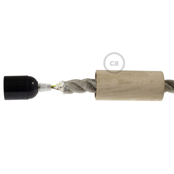 2XL Wooden light bulb socket kit - For 2XL Rope Cables - E26