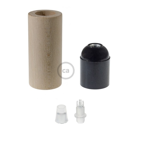 3XL Wooden light bulb socket kit - For 3XL Rope Cables - E26