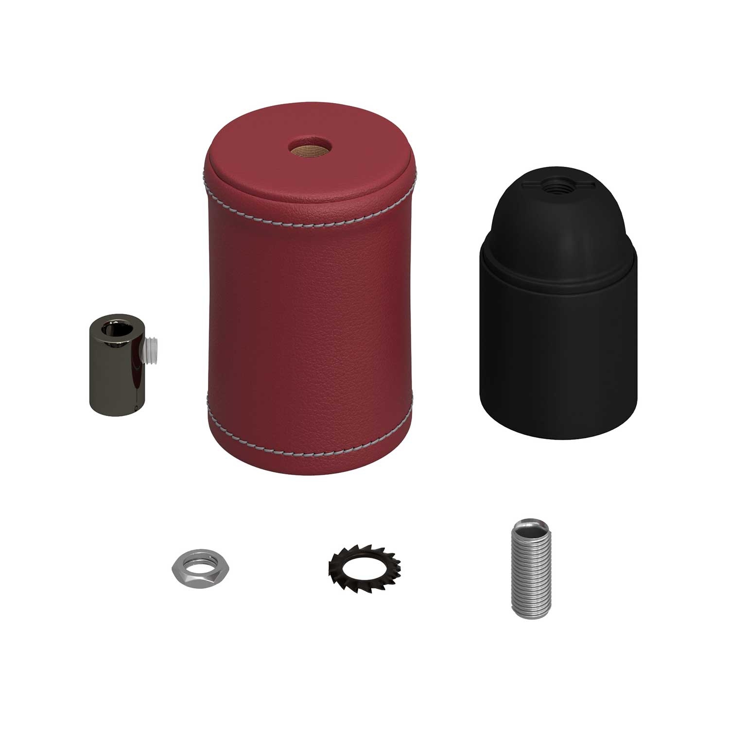 Leather covered wooden UL E26 socket kit
