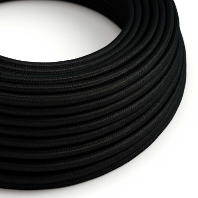 Black Rayon covered Round electric cable - RM04