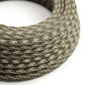 Thyme & Ivory Cotton Houndstooth covered Round electric cable - RP30