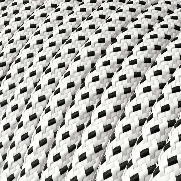 White & Black Tracer covered Round electric cable - RT14
