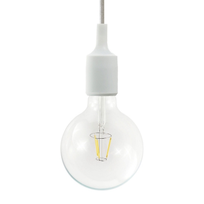 Pendant lamp with textile cable and silicone details