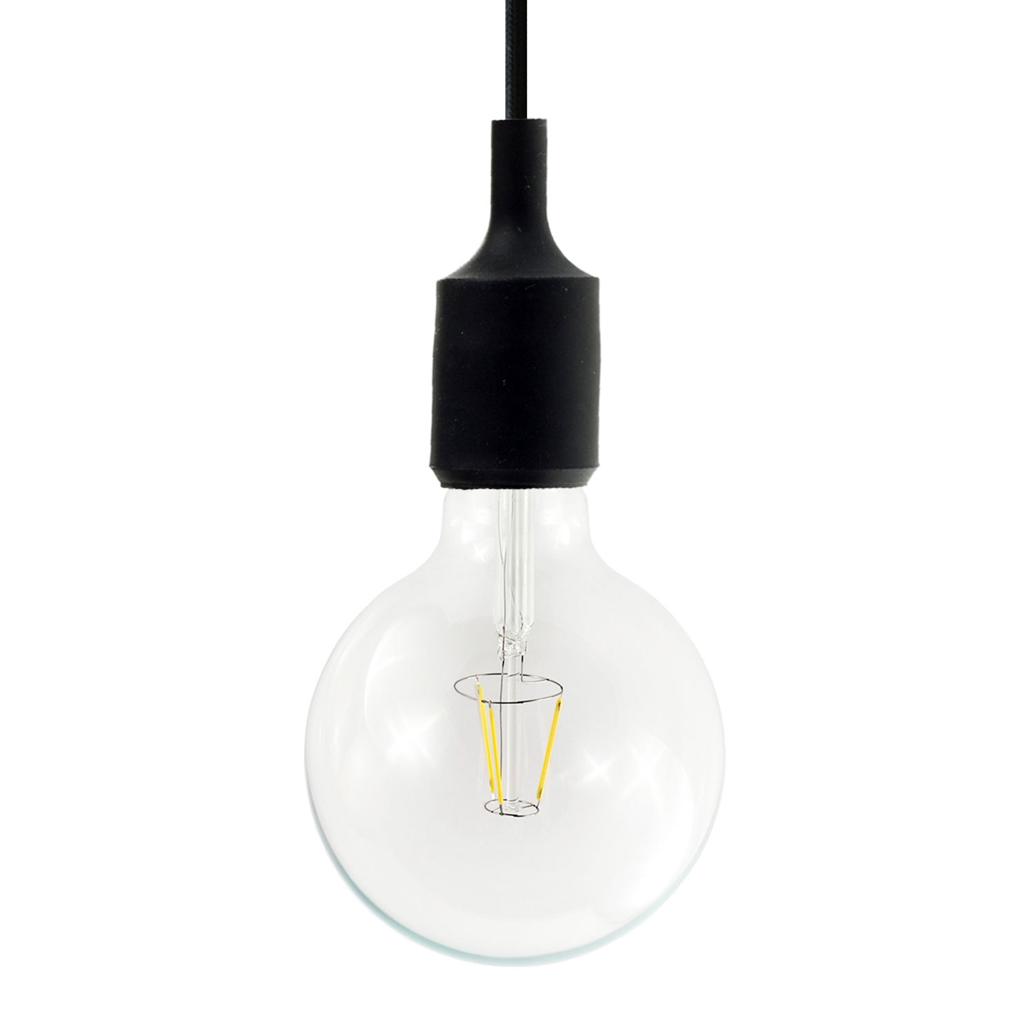 Single Pendant Light with cloth covered wire - Silicone