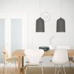 Pendant lamp with textile cable and Bell XL ceramic lampshade