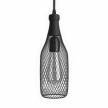 Pendant lamp with textile cable, Magnum bottle lampshade and metal details