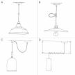 Pendant lamp with textile cable, Funnel cement lampshade and metal details