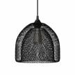 Pendant lamp with textile cable, Ghostbell XL cage lampshade and metal details