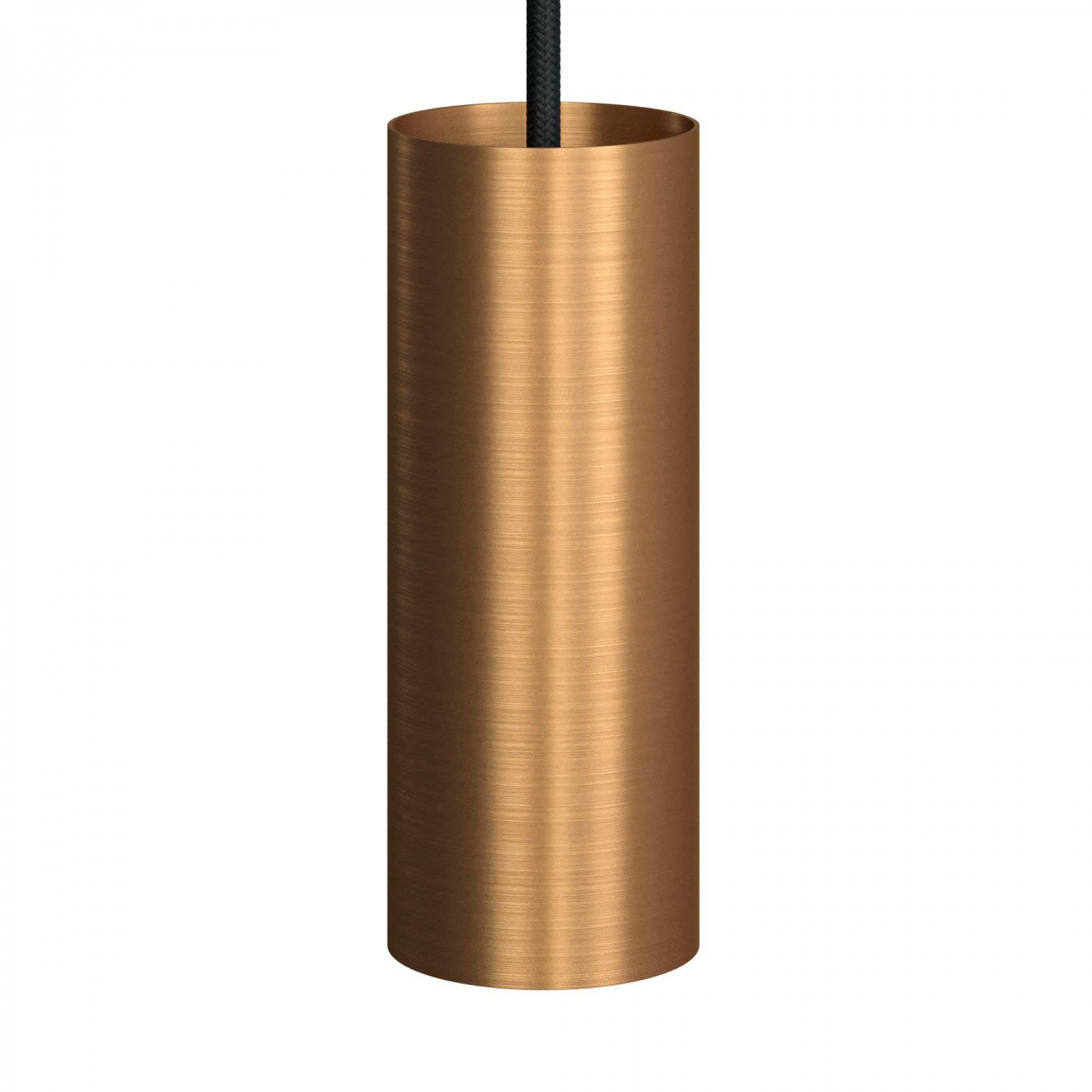 Pendant lamp with textile cable, Tub-E12 lampshade and metal details