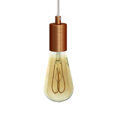 Pendant lamp with textile cable and satin metal details