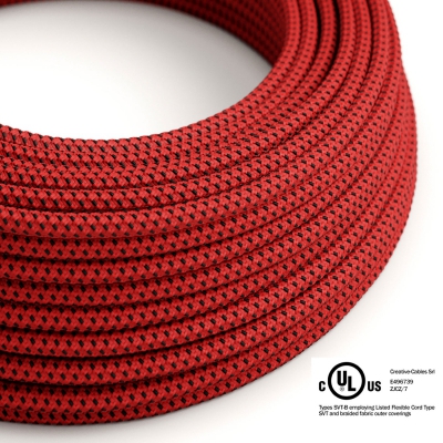 Red & Black Tracer covered Round electric cable - RT94