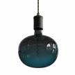 Pendant lamp with textile cable and leather details