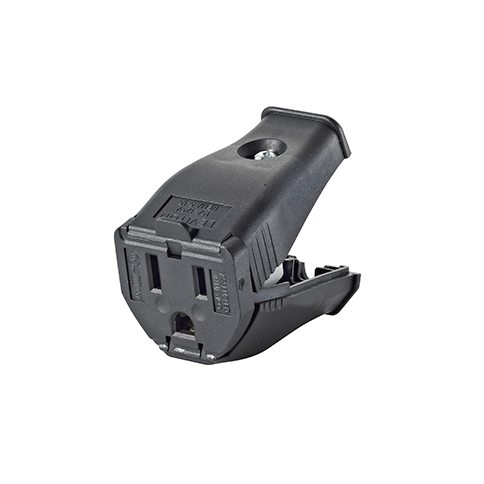 Black Female 3 Prong Plug