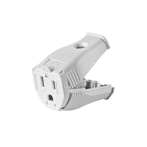 White Female 3 Prong Plug