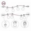 Electric Cable Color Cord for Custom String Lights, covered by Rayon fabric Silver (CM02)