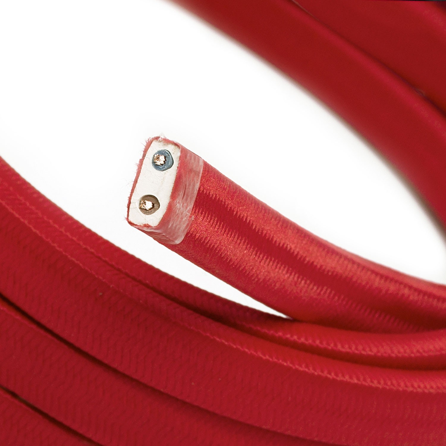 Electric Cable Color Cord for Custom String Lights, covered by Rayon fabric Red (CM09)