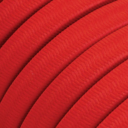 Electric Cable Color Cord for Custom String Lights, covered by Rayon fabric Red (CM09)