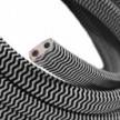 Electric Cable Color Cord for Custom String Lights, covered by Rayon fabric ZigZag Black & White (CZ04)