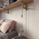 Brilliant Event Design - 12 Pendants Made from Black 3 prong plugs, Black Cotton Cable & Brushed Bronze Sockets w...