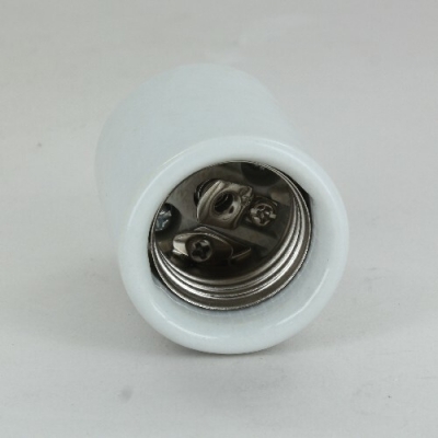 White Porcelain E26 Socket - with ground connection