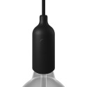 Silicone E26 lamp holder kit with switch and hidden cable clamps