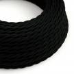 Black Rayon covered Twisted electric cable 2x18 AWG - TM04