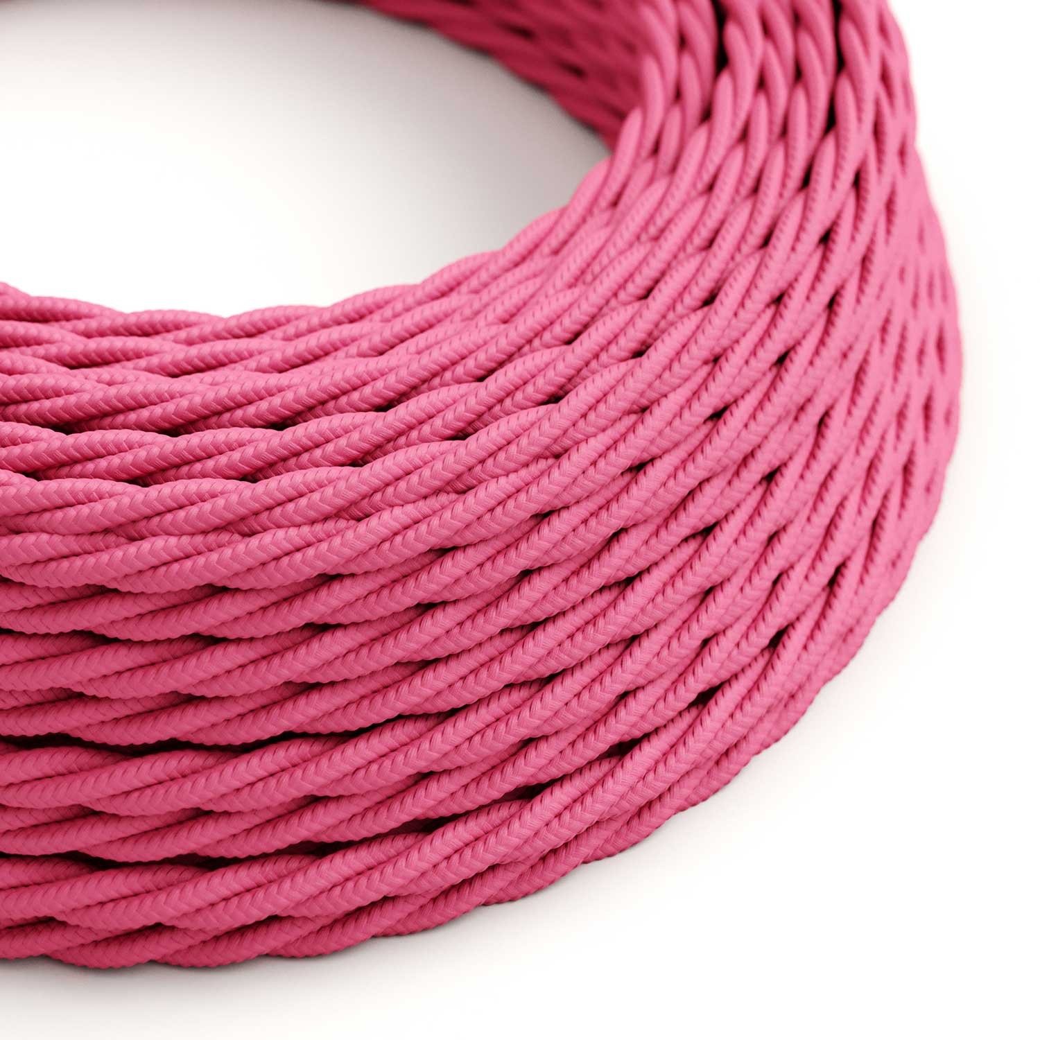 Fuchsia Rayon covered Twisted electric cable 2x18 AWG - TM08