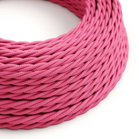 Fuchsia Rayon covered Twisted electric cable 2x18 AWG - TM08