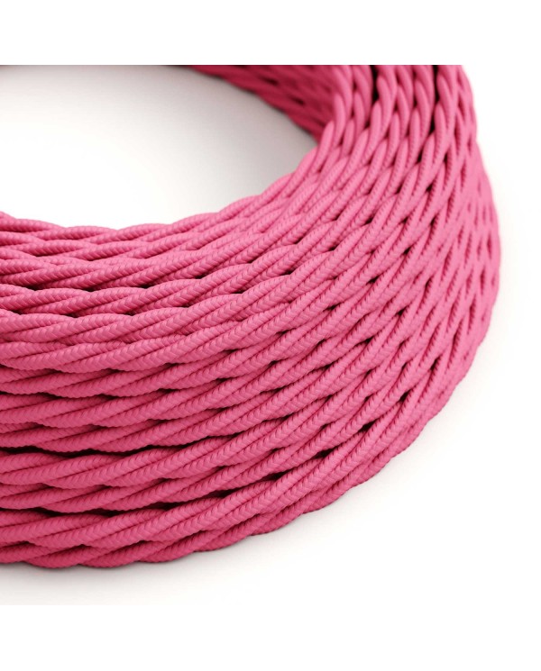 Fuchsia Rayon covered Twisted electric cable 2x18 AWG - TM08