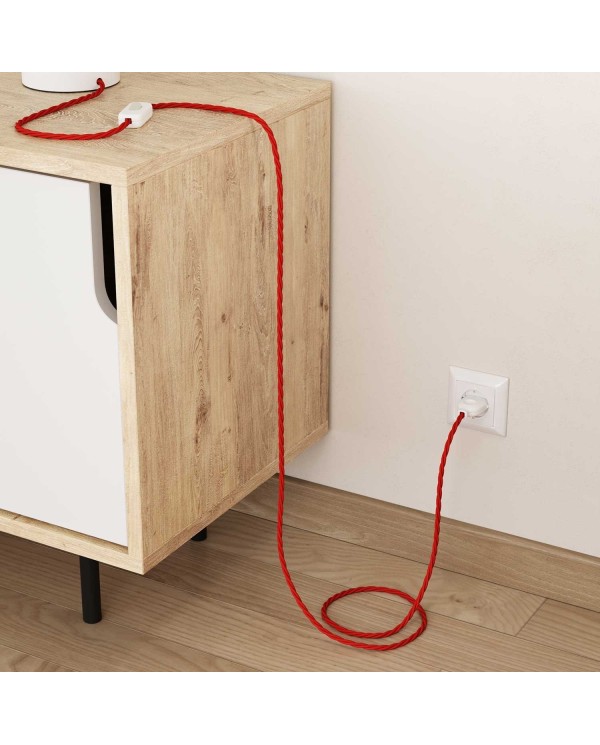 Red Rayon covered Twisted electric cable 2x18 AWG - TM09