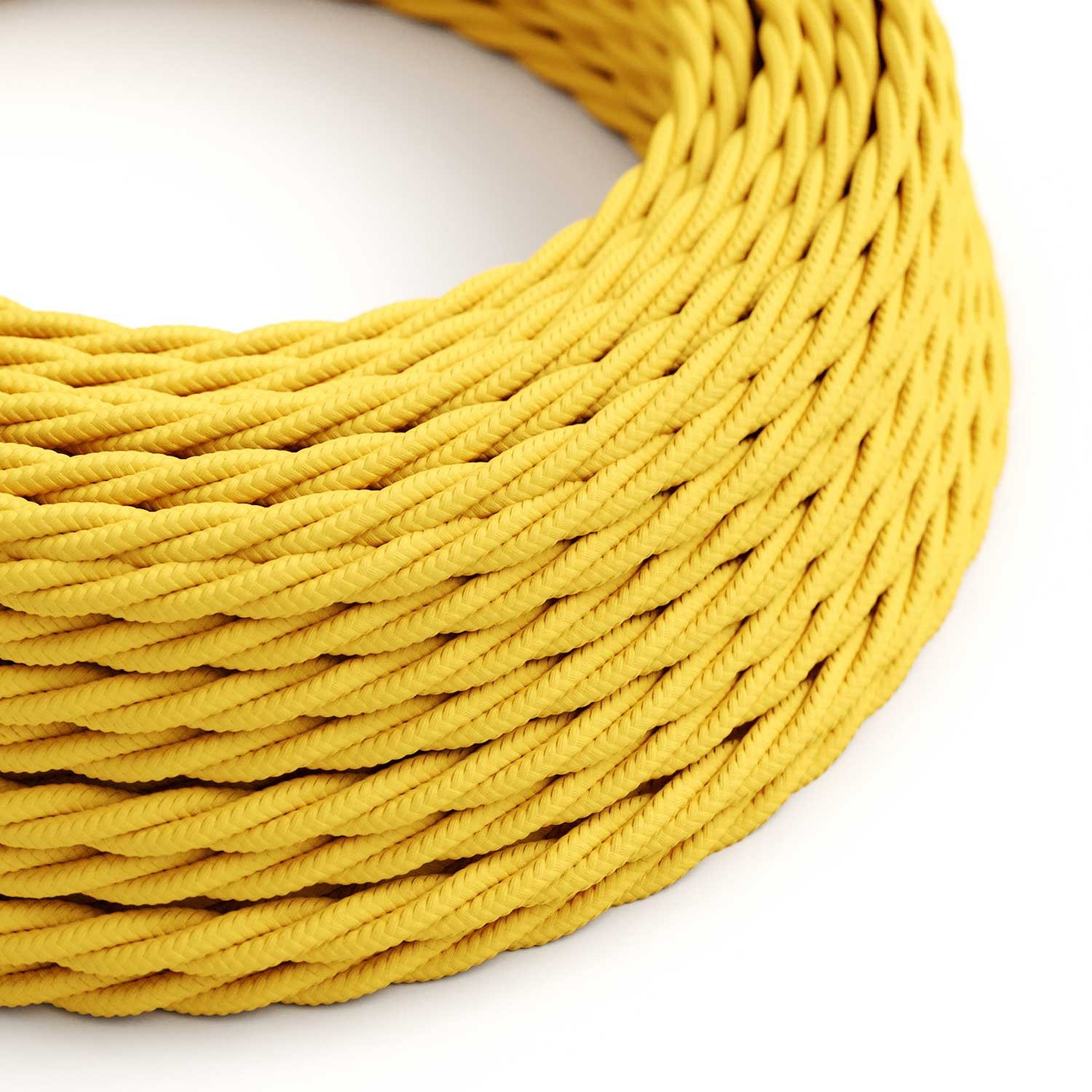 Yellow Rayon covered Twisted electric cable 2x18 AWG - TM10