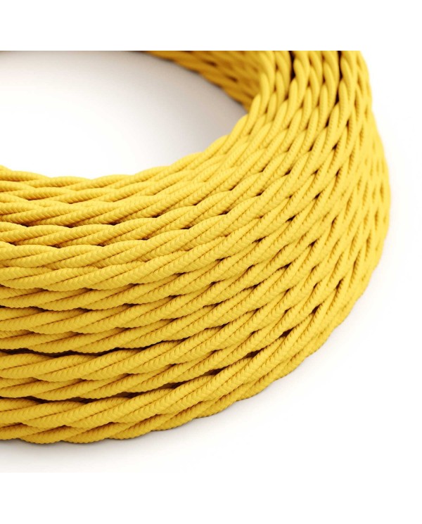 Yellow Rayon covered Twisted electric cable 2x18 AWG - TM10