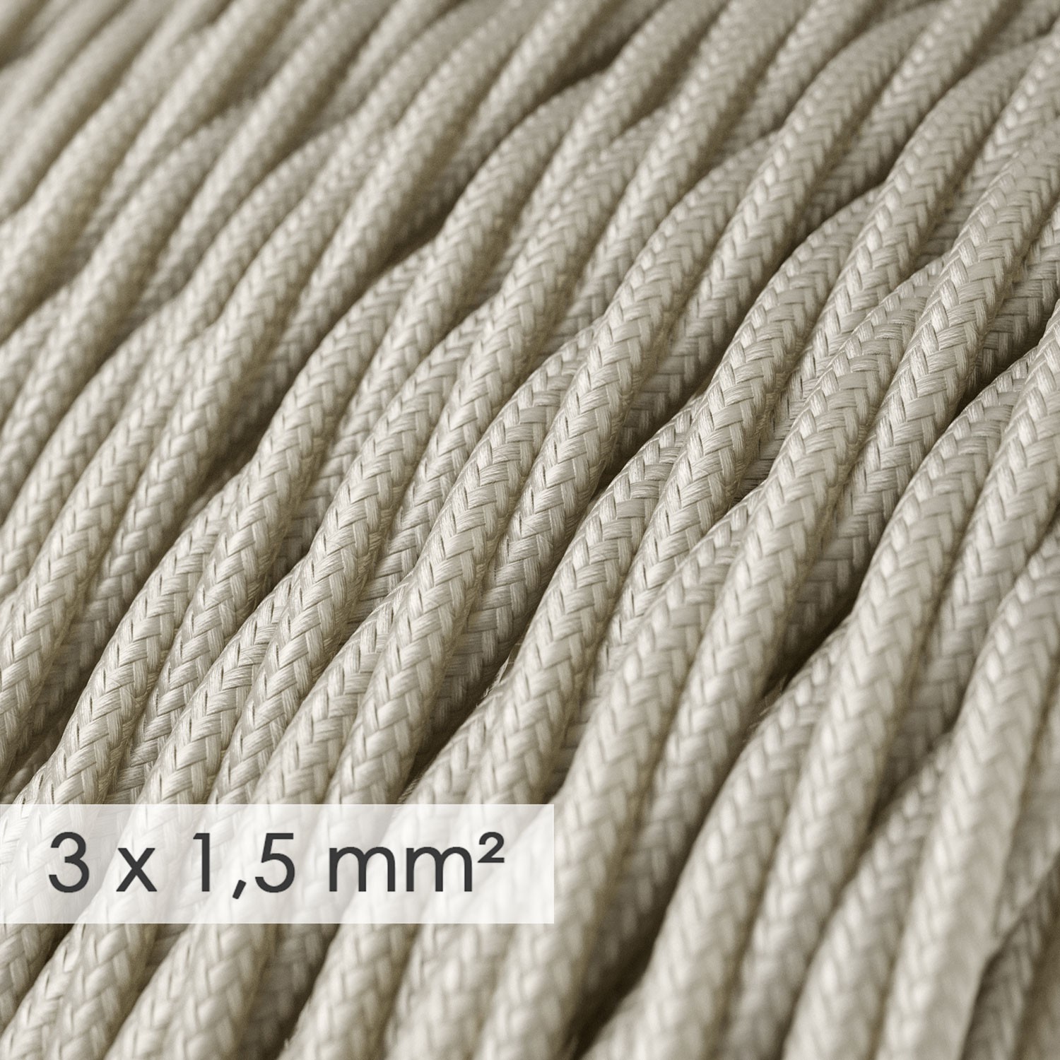 Extension Cord - Twisted Ivory Rayon TM00 - 15/3 AWG