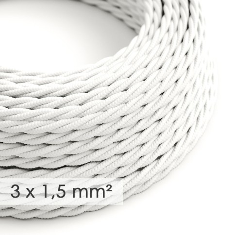 Extension Cord - Twisted White Rayon TM01 - 15/3 AWG