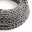 Gray Linen covered Twisted electric cable 2x18 AWG - TN02