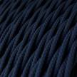Dark Blue Rayon covered Twisted electric cable 2x18 AWG - TM20