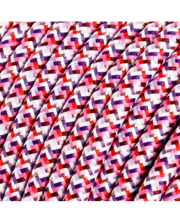 Pixel Pink covered Round electric cable 3x18 AWG - RX00